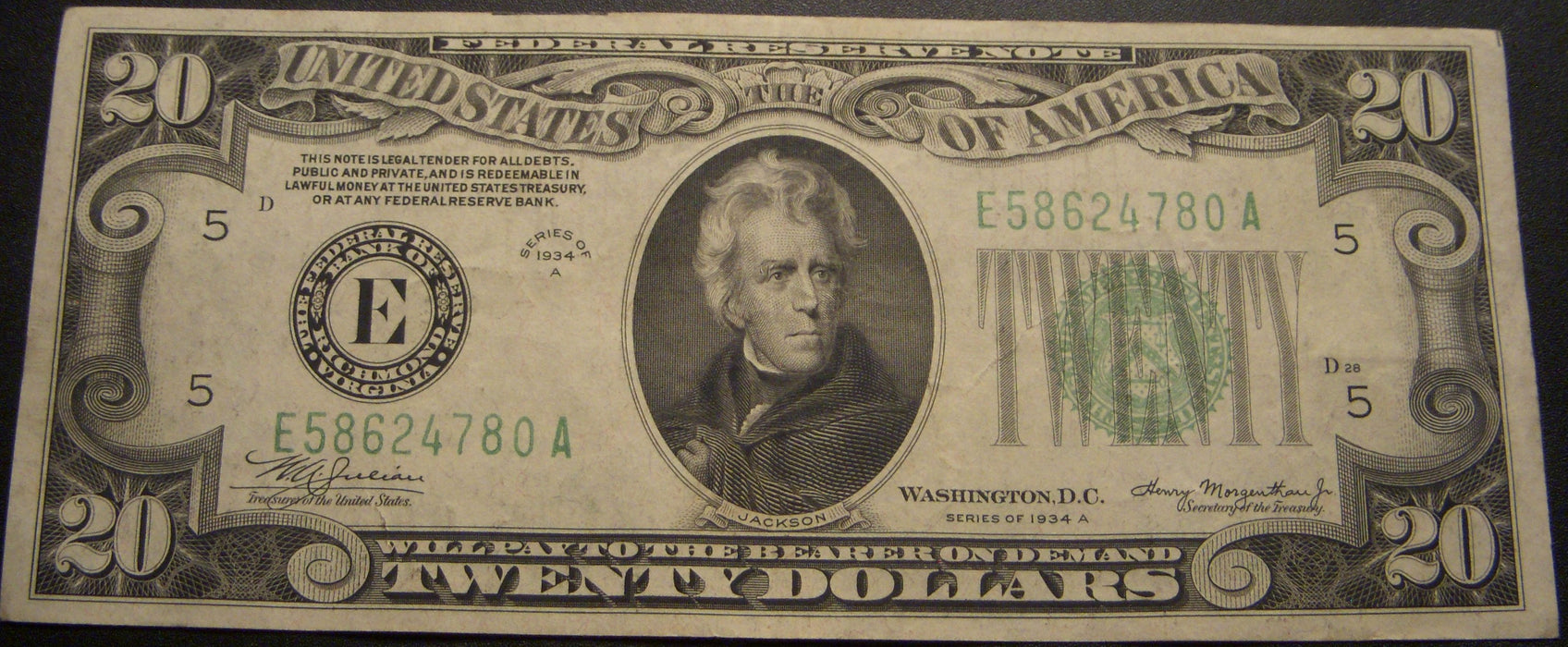 1934A (E) $20 Federal Reserve Note - FR# 2055E