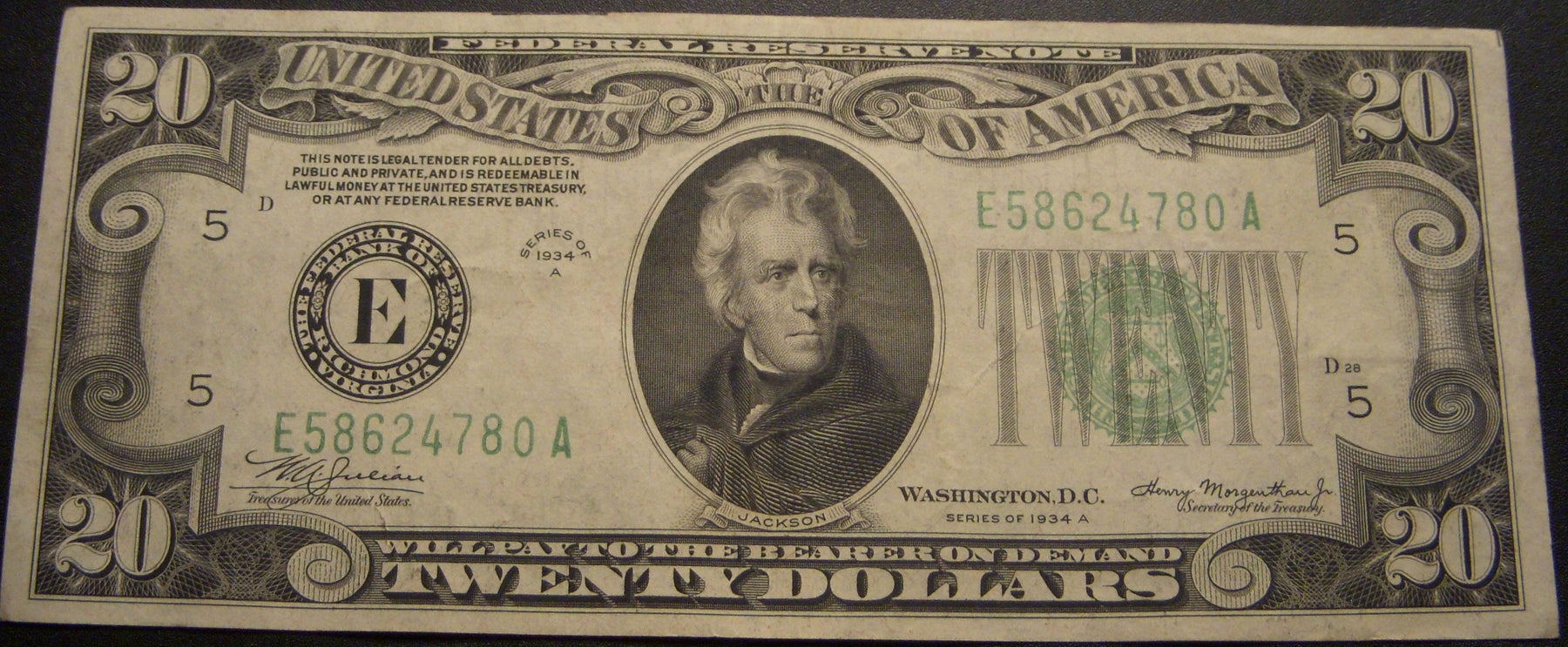 1934A (E) $20 Federal Reserve Note - FR# 2055E