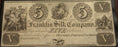 $5 Franklin Silk Co. Portage, OH Obsolete Note