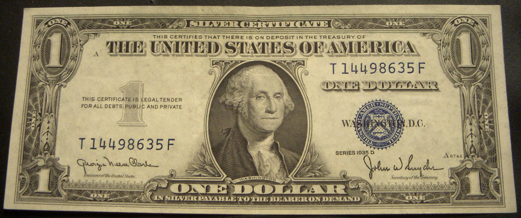 1935D $1 Silver Certificate - FR# 1613W