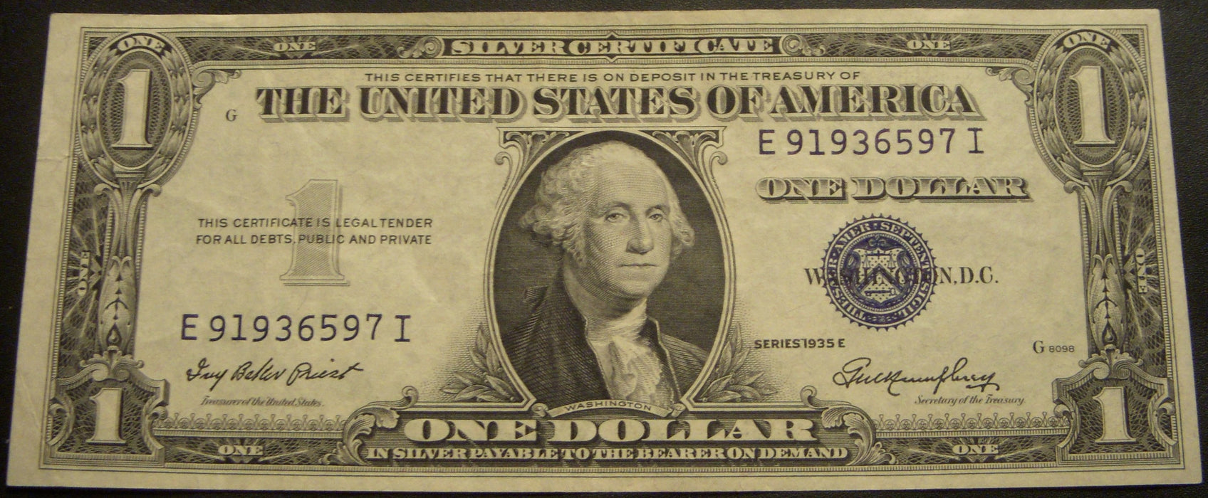 1935E $1 Silver Certificate - FR# 1614
