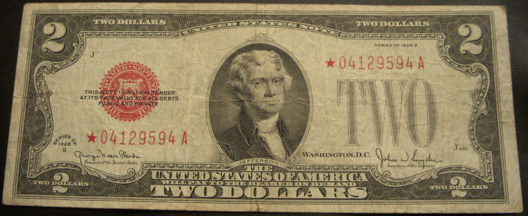 1928G $2 United States Note - FR# 1508* STAR Note
