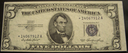 1953 $5 Silver Certificate - FR# 1655* STAR Note