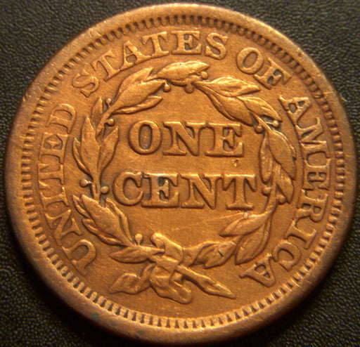 1855 Large Cent - Upright 5 Very Fine Details