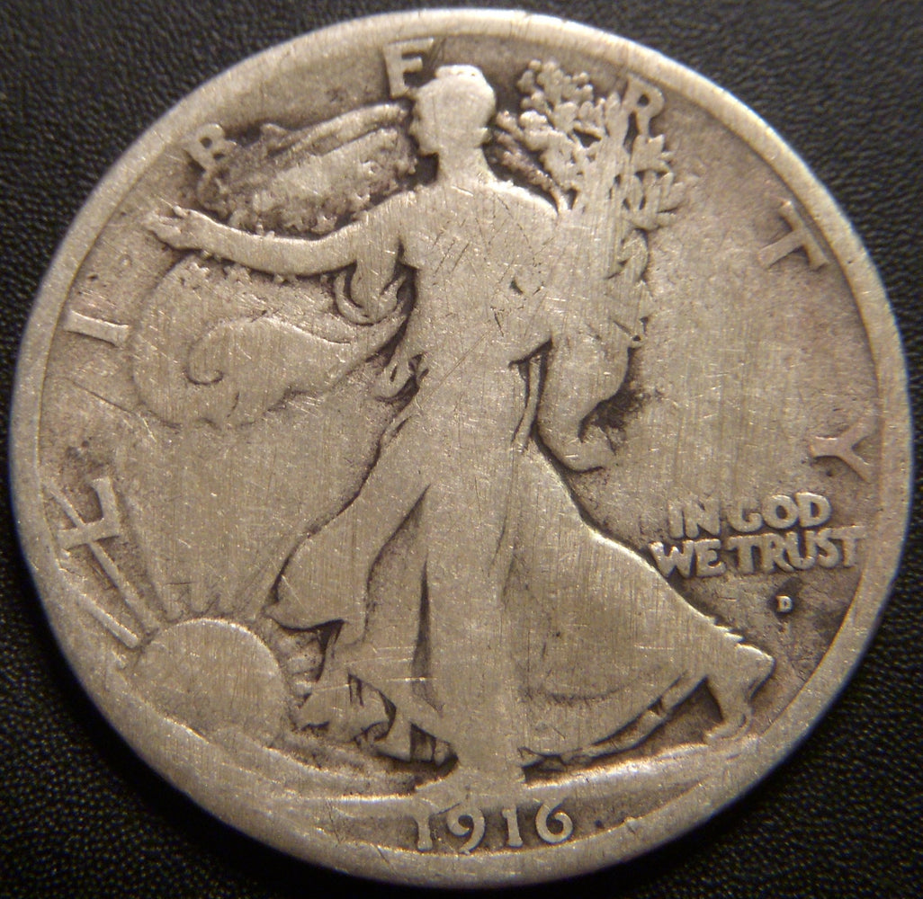 1916-D Walking Half Dollar - Good
