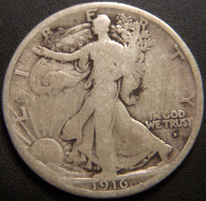 1916-D Walking Half Dollar - Good