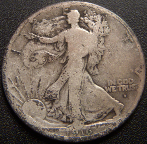 1916-D Walking Half Dollar - Good
