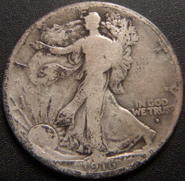 1916-D Walking Half Dollar - Good