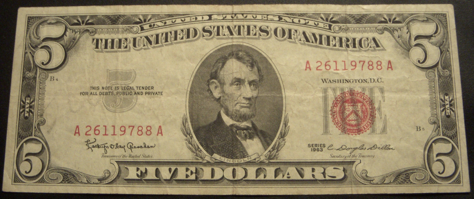 1963 $5 United States Note - FR# 1536
