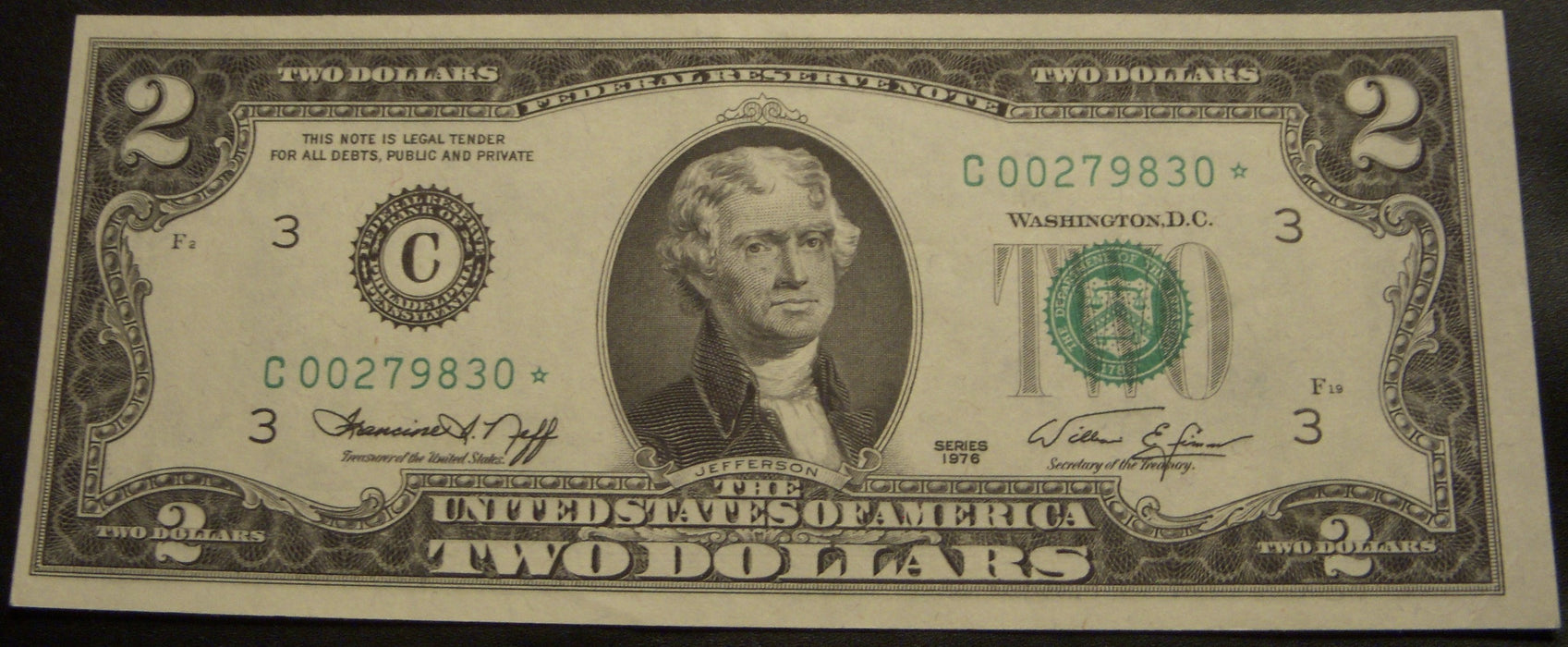 1976 (C) $2 Federal Reserve Note - FR# 1935C* STAR Note