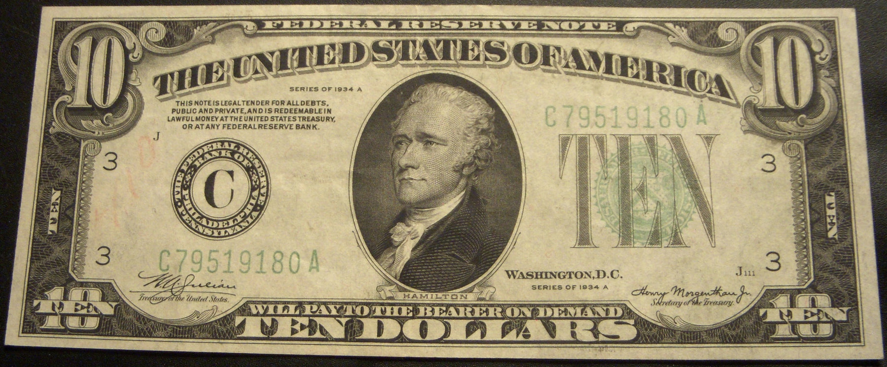 1934A (C) $10 Federal Reserve Note - FR# 2006C