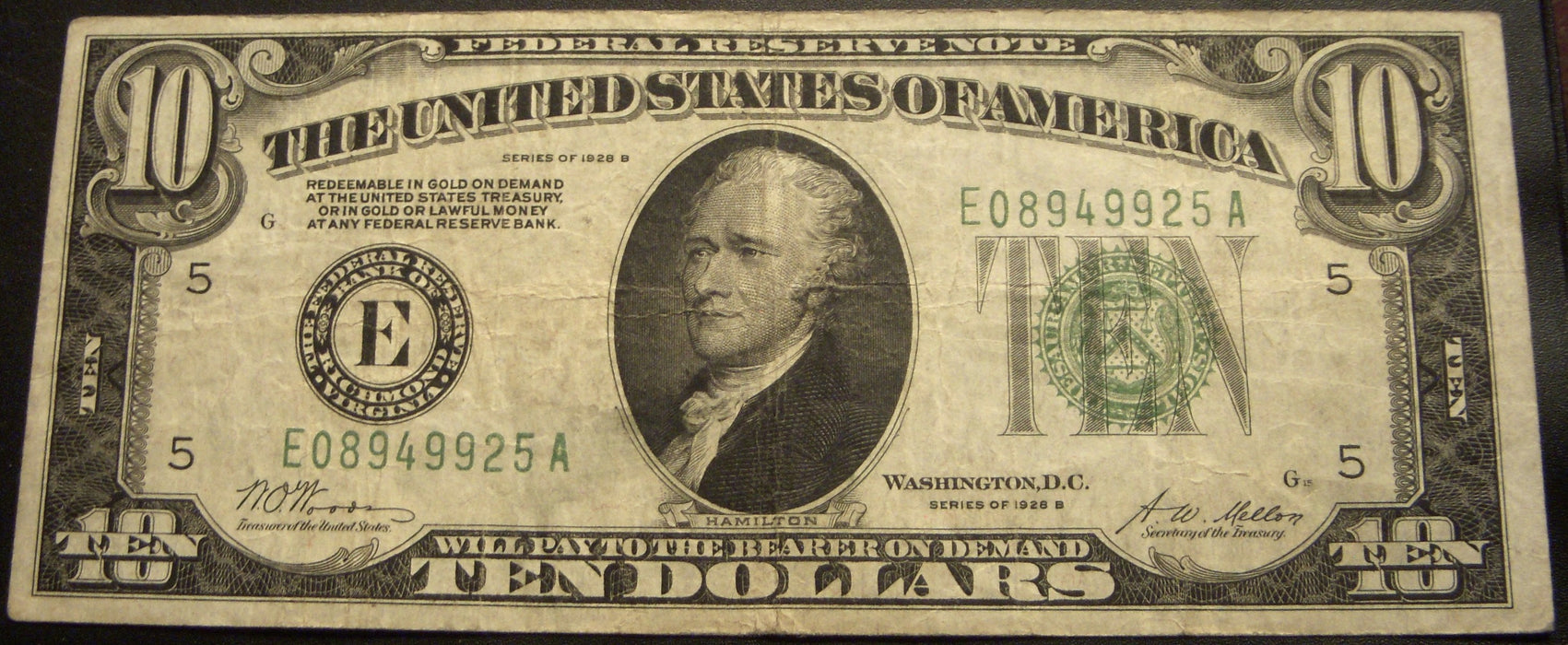 1928B (E) $10 Federal Reserve Note - FR# 2002E