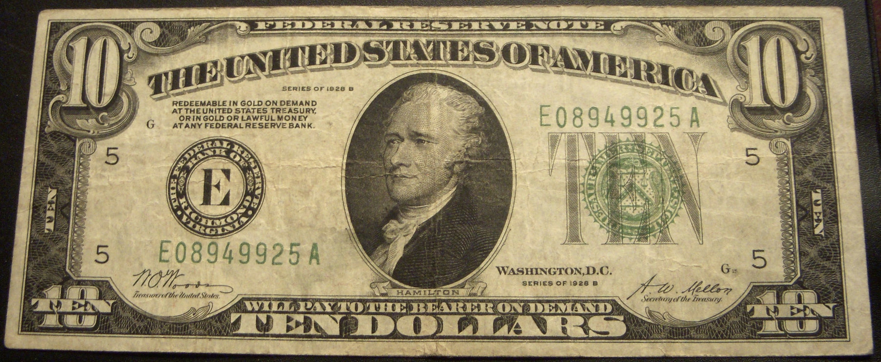 1928B (E) $10 Federal Reserve Note - FR# 2002E