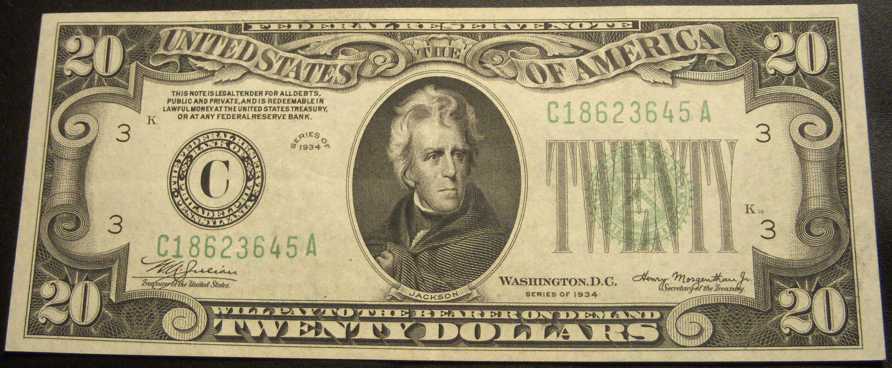 1934 (C) $20 Federal Reserve Note - FR# 2054C