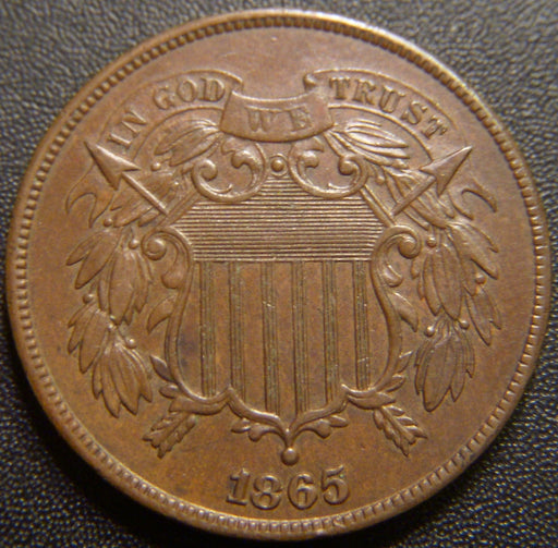 1865 Two Cent - AU55