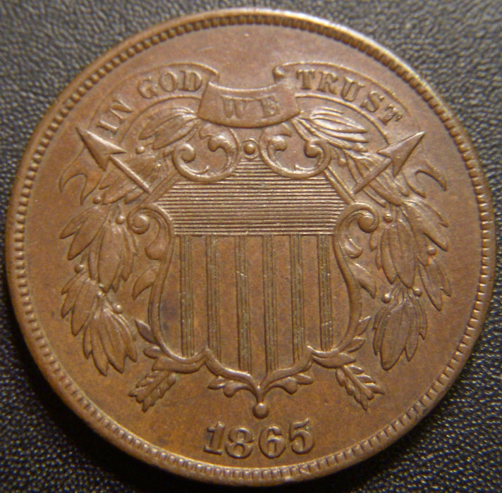 1865 Two Cent - AU55