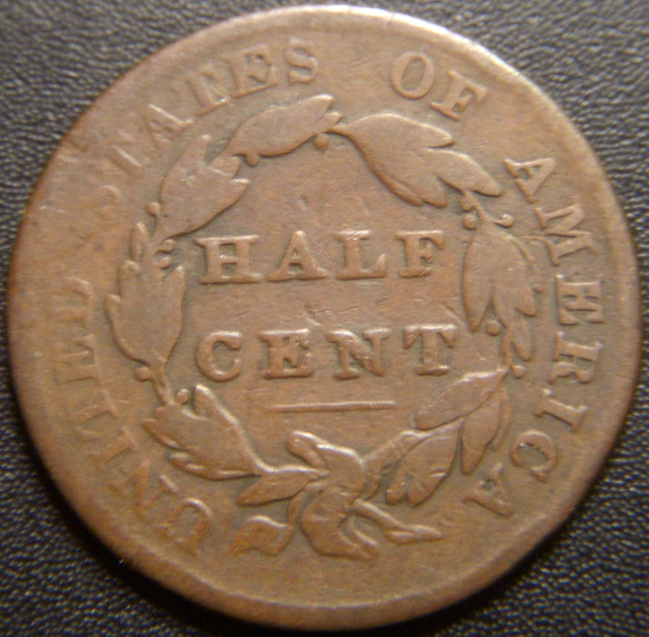 1828 Half Cent - 12 Stars Good