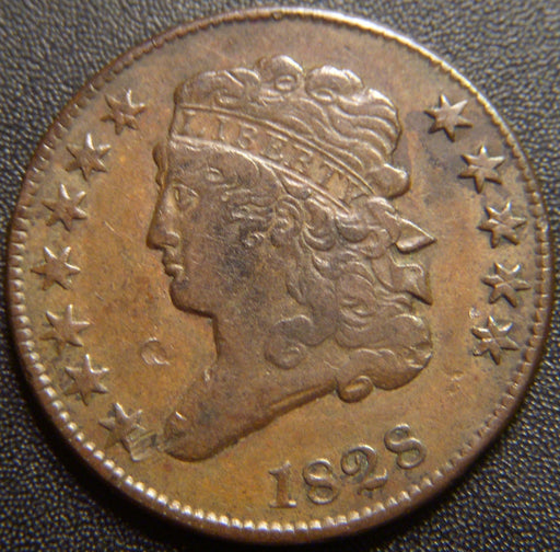 1828 Half Cent - 12 Stars Very Fine