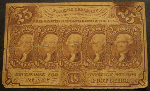 25 Cents Fractional Currency 1st Issue - FR# 1282