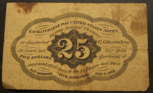 25 Cents Fractional Currency 1st Issue - FR# 1282