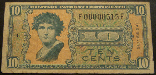10 Cents Military Payment Certificate - Series 541