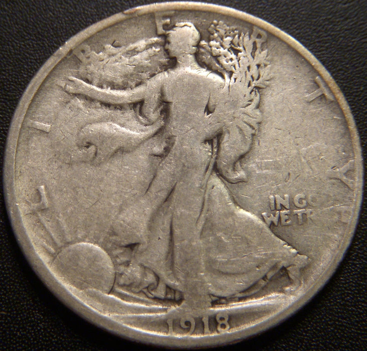 1918-S Walking Half Dollar - Good