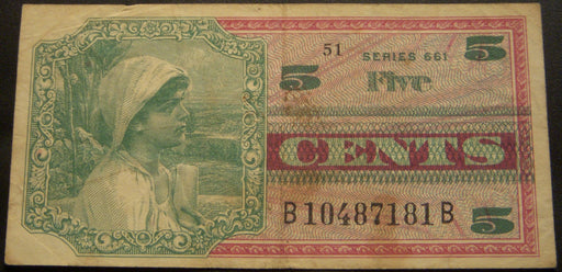 5 Cents Military Payment Certificate - Series 661