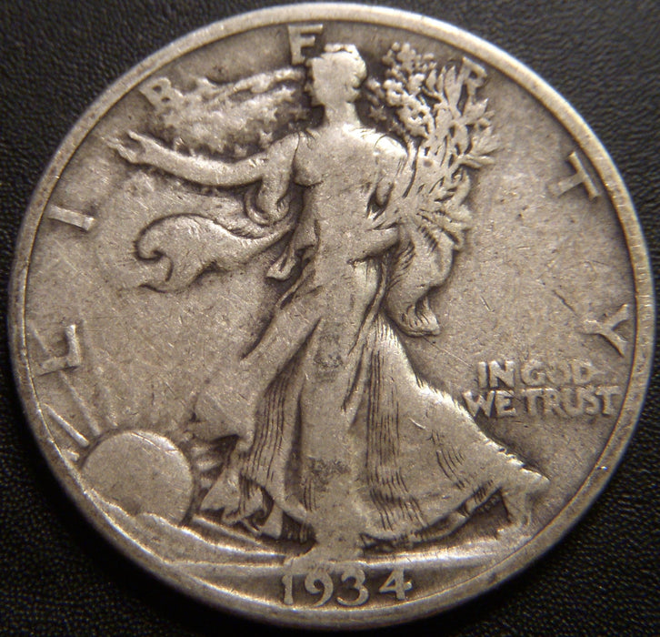 1934 Walking Half Dollar - Very Good