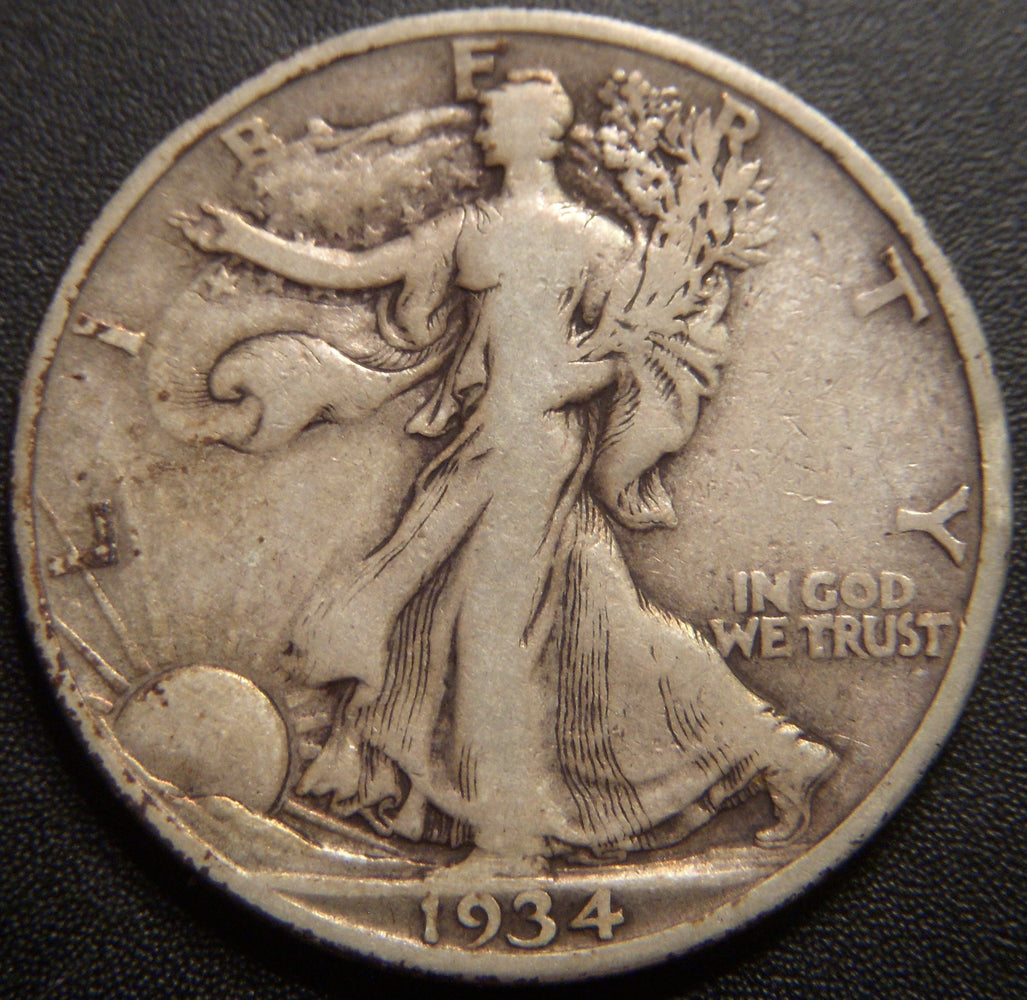 1934-S Walking Half Dollar - Very Good