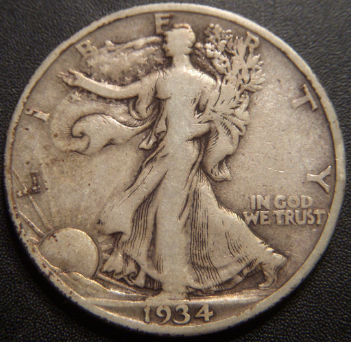 1934-S Walking Half Dollar - Very Good