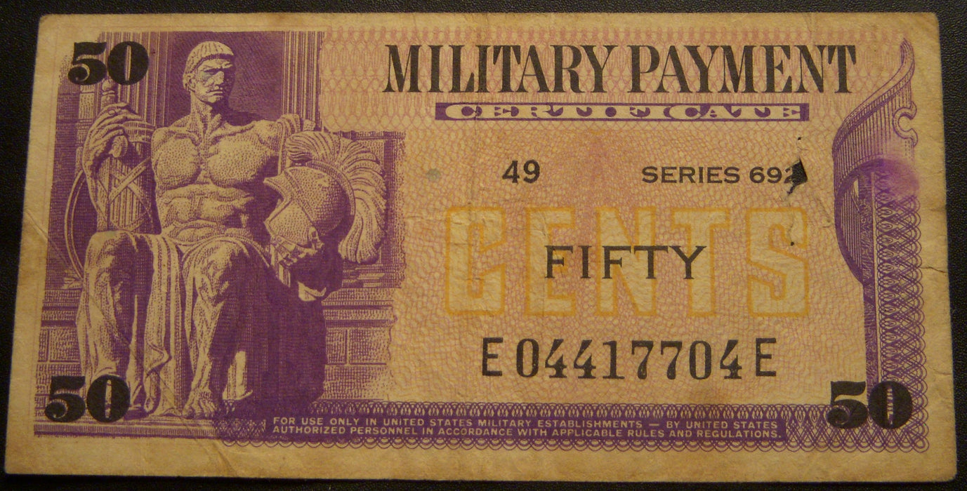 50 Cents Military Payment Certificate - Series 692