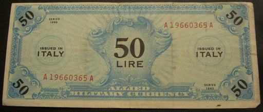 1943 50 Lire Note - Italy Allied Military Currency