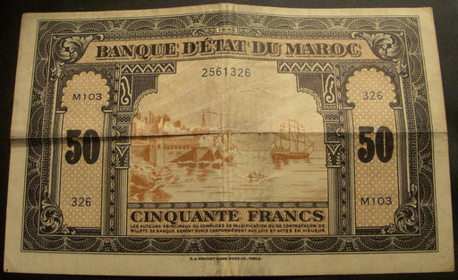 1943 50 Francs Note - Morocco