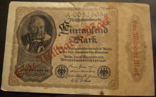 1922 1000 Mark Note - Germany