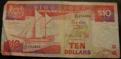 1988 $10 Note - Singapore