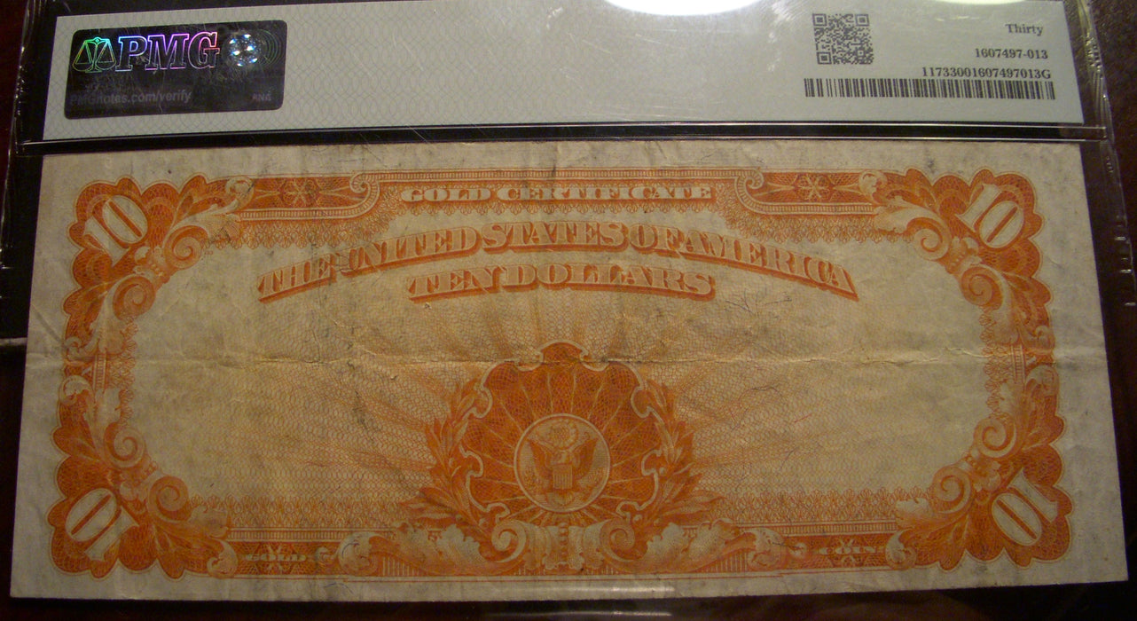 1922 $10 Gold Certificate - FR# 1173 PMG VF30