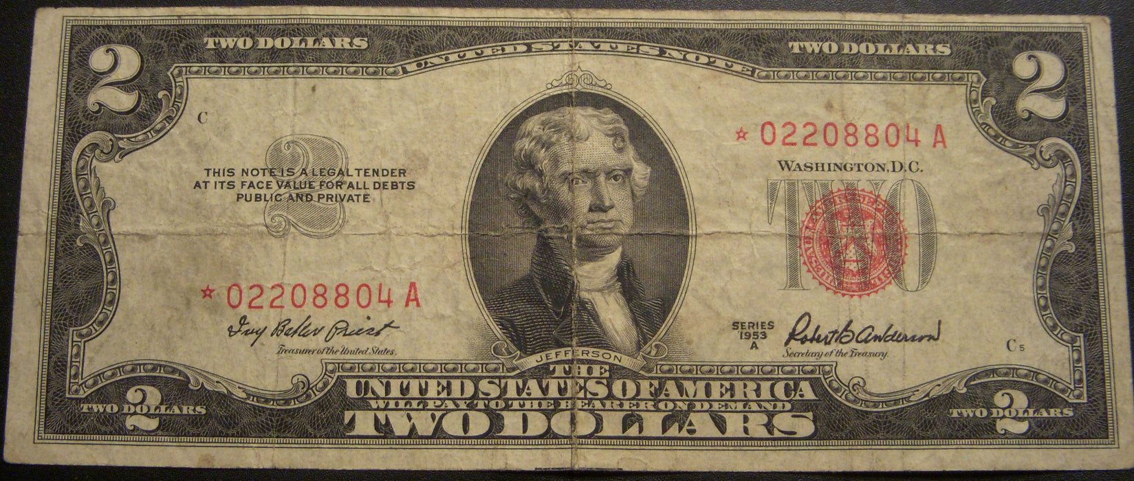 1953A $2 United States Note - FR# 1510* STAR Note