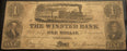 1860 $1 The Winsted Bank, CT Obsolete Note