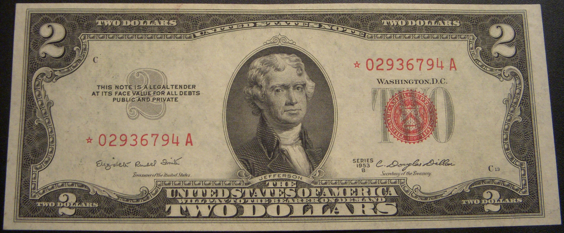 1953B $2 United States Note - FR# 1511* STAR Note
