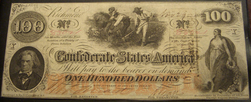 1862 $100 Confederate States of America - T42-2