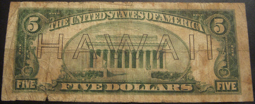 1934 Hawaii $5 Federal Reserve Note - FR# 2301