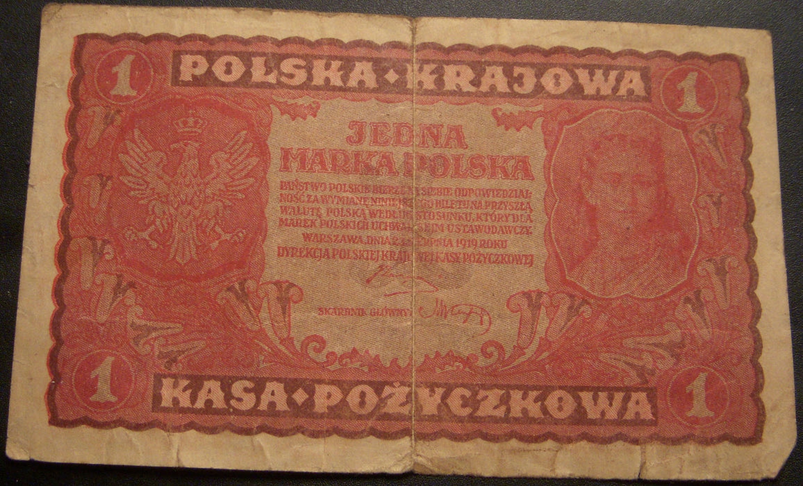 1919 1 Marka Note - Poland