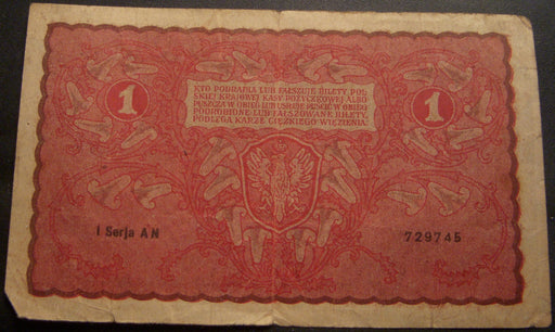 1919 1 Marka Note - Poland