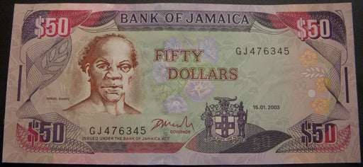 2003 $50 Dollar Note - Jamaica