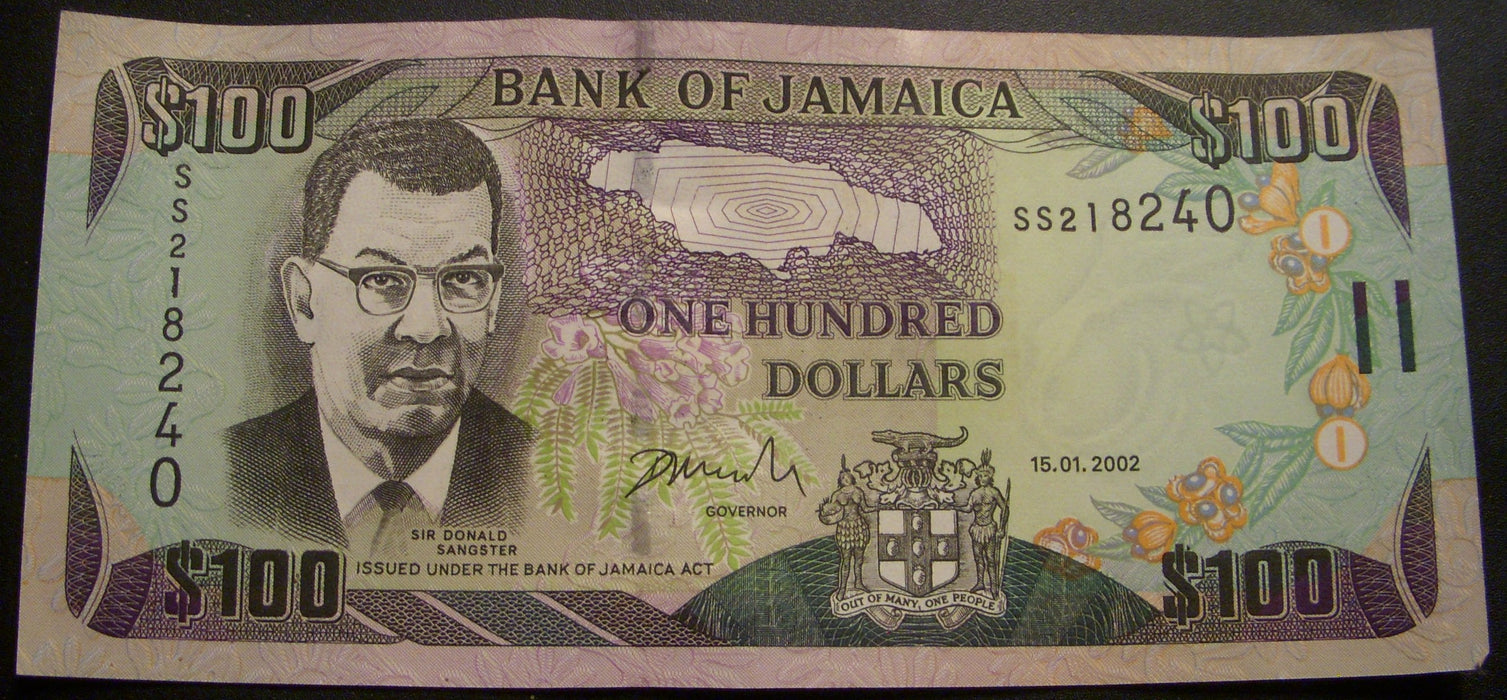 2002 $100 Dollar Note - Jamaica