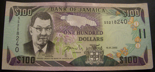 2002 $100 Dollar Note - Jamaica