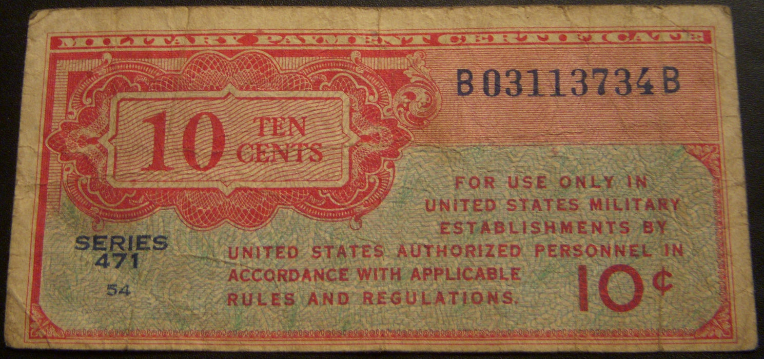 Series 471 - 10 Cents Military Payment Certificate