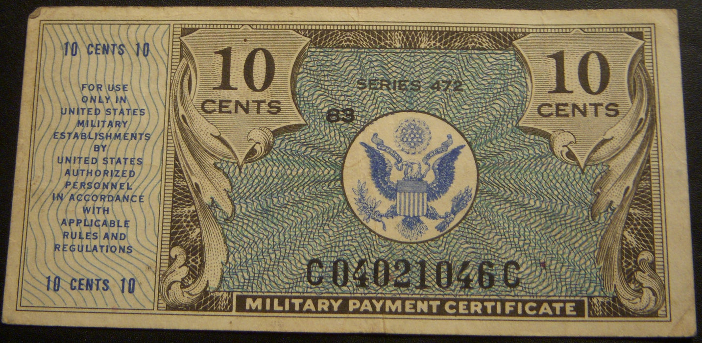 Series 472 - 10 Cents Military Payment Certificate