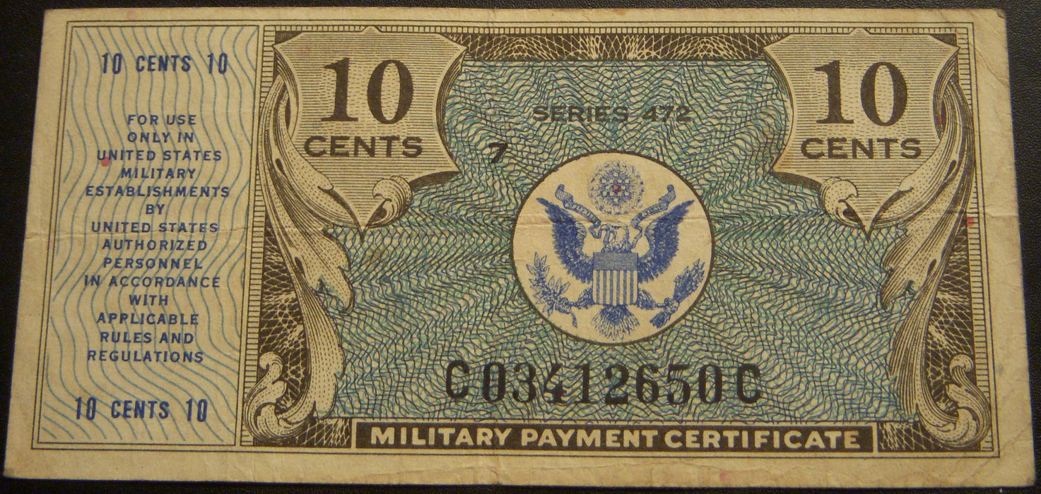 Series 472 - 10 Cents Military Payment Certificate