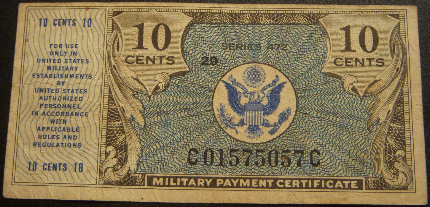 Series 472 - 10 Cents Military Payment Certificate